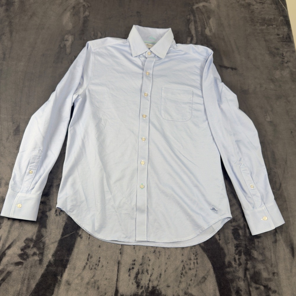 Tommy Bahama Button Down Mens Small Blue IslandZone Performance Long Sleeve